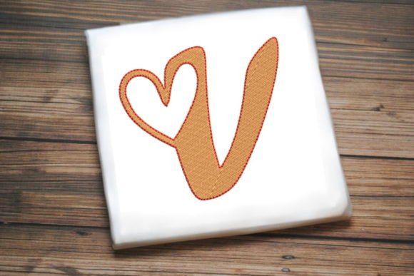 Reviewing Letter V with Beautiful Heart for Craft Fairs