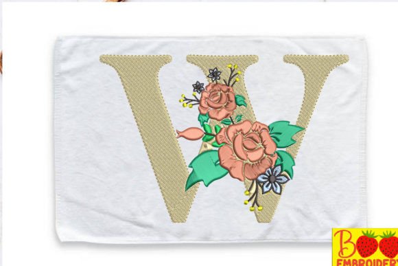 Reviewing the Letter W and Flower Embroidery Design